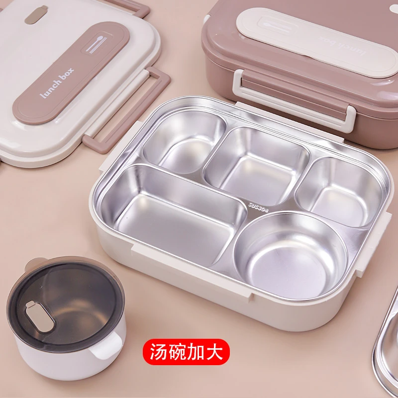 304不锈钢餐盘加大容量成年人餐盒分隔公司学生饭盒工厂饭盆
