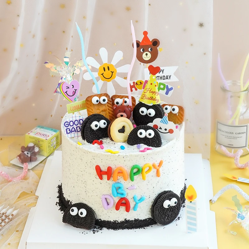 【大拇指专属】网红搞怪装饰彩色插卡蜡烛点缀儿童蛋糕装饰插卡