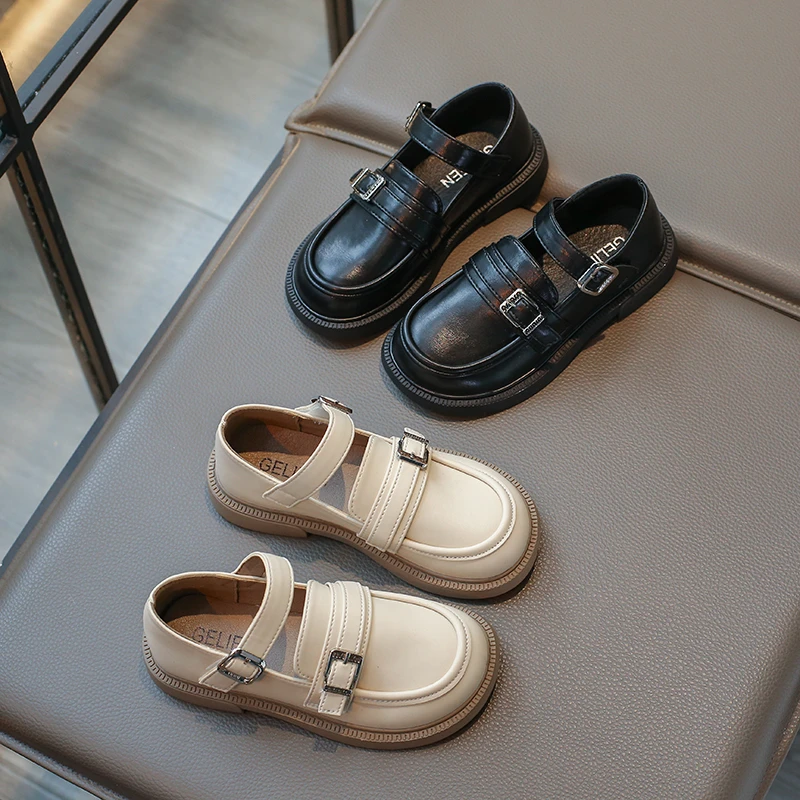 望舒家2024年春季新款小女孩气质单皮鞋英伦风时尚女童时装小皮鞋