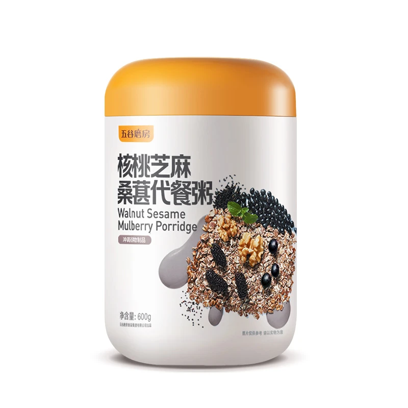 【五谷磨房】核桃芝麻桑葚粥高钙营养健康代餐600g*2罐dr