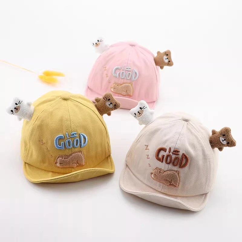 婴儿帽子春秋薄款宝宝鸭舌帽可爱秋款男童女孩遮阳儿童棒球帽