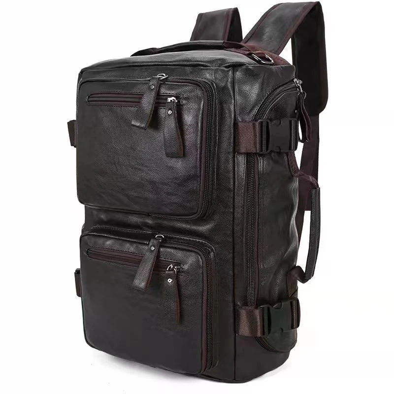 高档爆款牛皮男士旅行袋真皮手提包商务出差两用双肩包单肩斜挎包