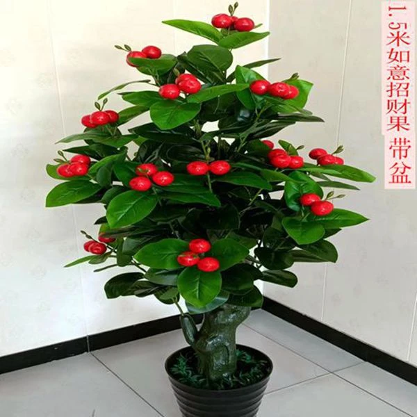 假树招财果金钱果树仿真发财植物落地办公室内装饰发财果客厅摆放
