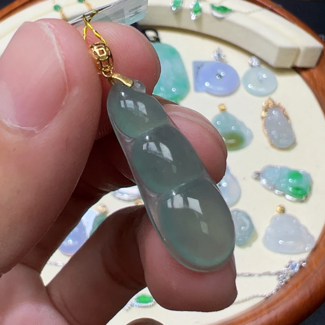 翡翠颈饰18K金镶嵌333333333