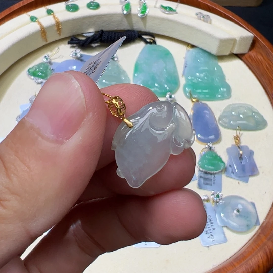 翡翠颈饰18K金镶嵌332343223