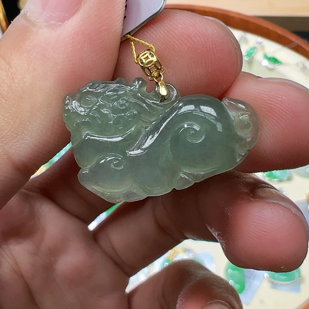 翡翠颈饰18K金镶嵌33234333