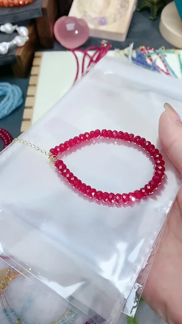 【闪购商品】红宝石手链银S925镶嵌切面算6