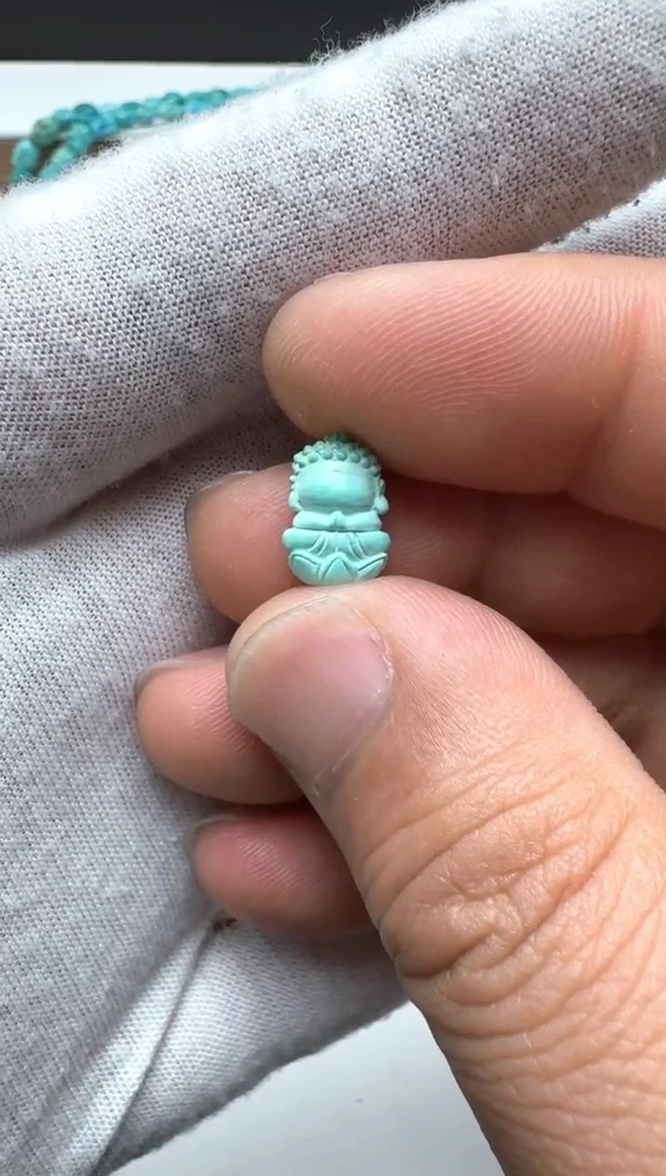 【闪购商品】绿松石无相小佛未镶嵌前后5.3左右8.4高12