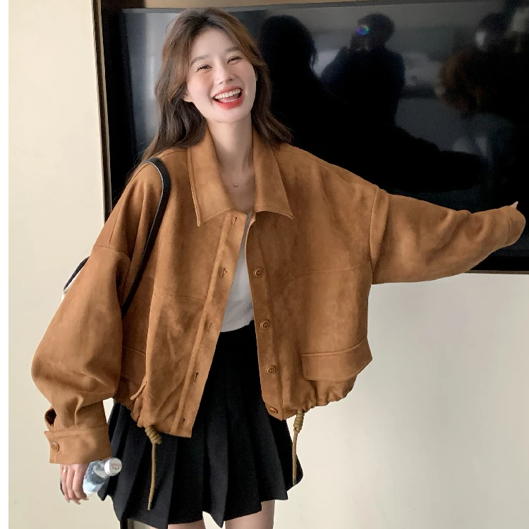 chic短款夹克外套女2024年春秋季新款韩系小个子美拉德穿搭上衣