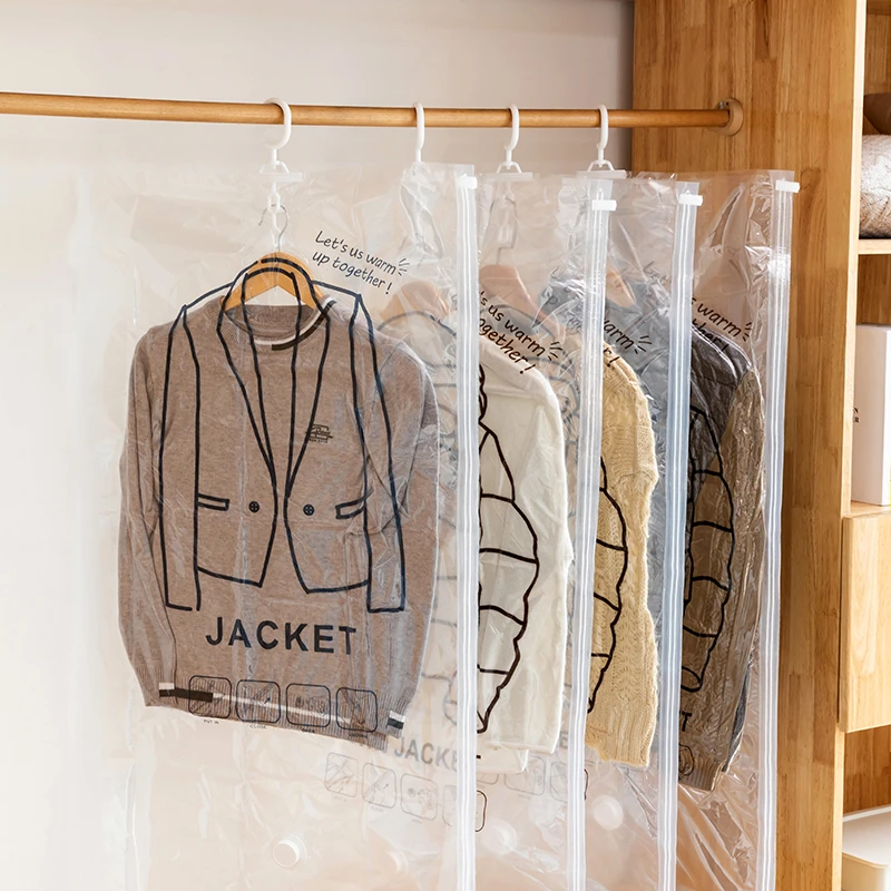 挂式收纳袋家用外套羽绒服压缩袋防尘防潮大衣羽绒服收纳真空风格