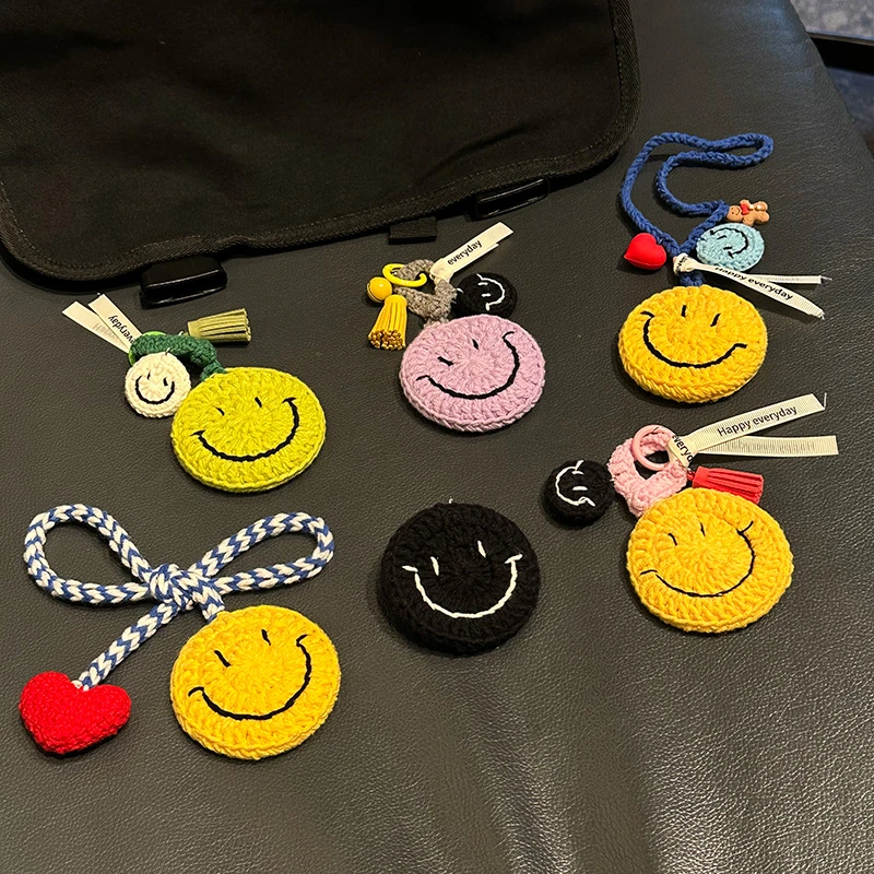 新年好运笑脸手工钩织包包挂件可爱成品创意玩偶礼物韩国泫雅风