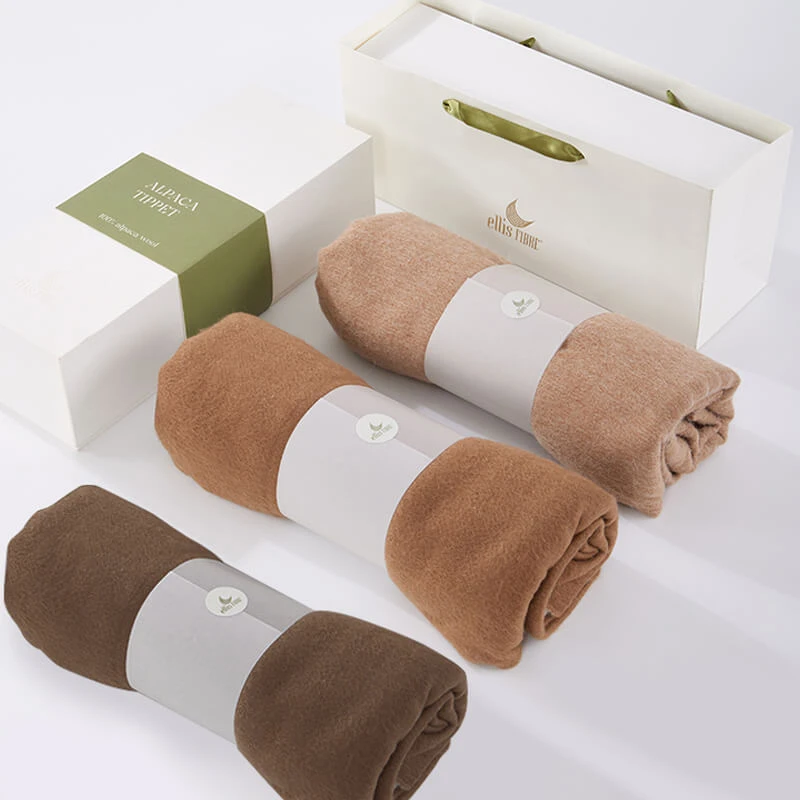 ellis FIBRE100%羊驼毛空调披肩亲肤四季用纯色披肩百搭保暖休闲