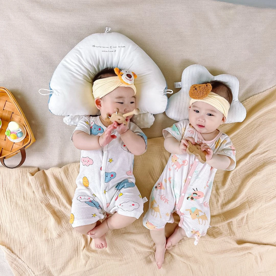 宝宝连体衣夏季无骨短袖婴儿衣服薄款空调服纯棉睡衣新生儿哈衣