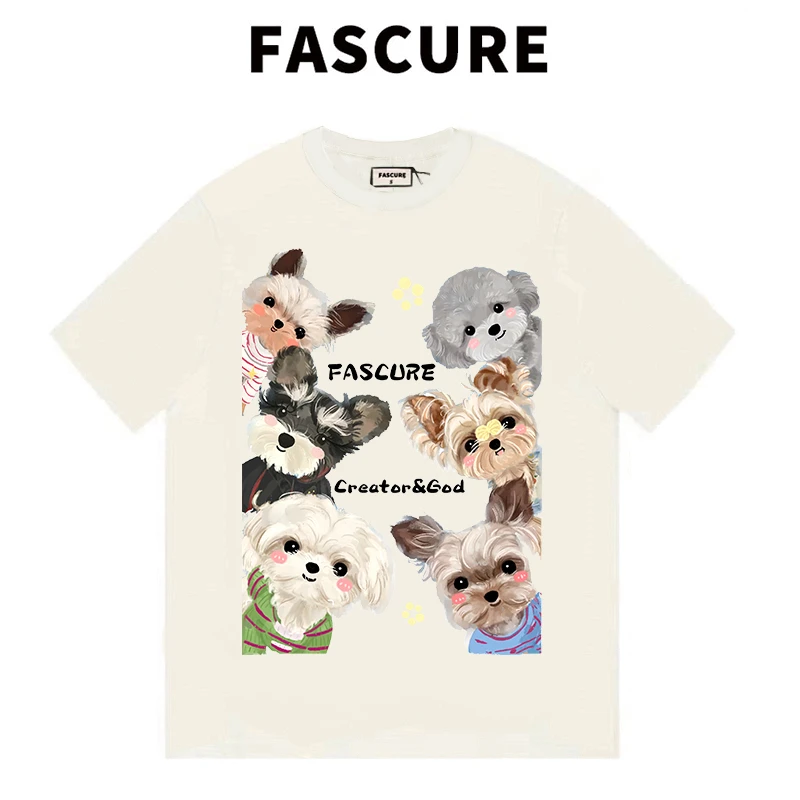 【FASCURE】狗狗大合集 高定T恤女系列 270G纯棉宽松圆领短袖