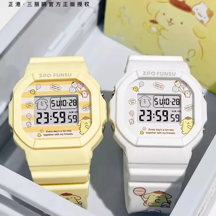 正港布丁狗手表帕恰狗联名女儿童手表小方块夜光防水儿童电子手表