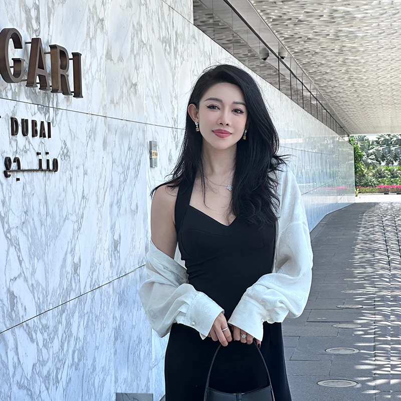 MAGGIE MA马婧设计师款小披肩三醋酸气质白色提花罩衫短外套735S