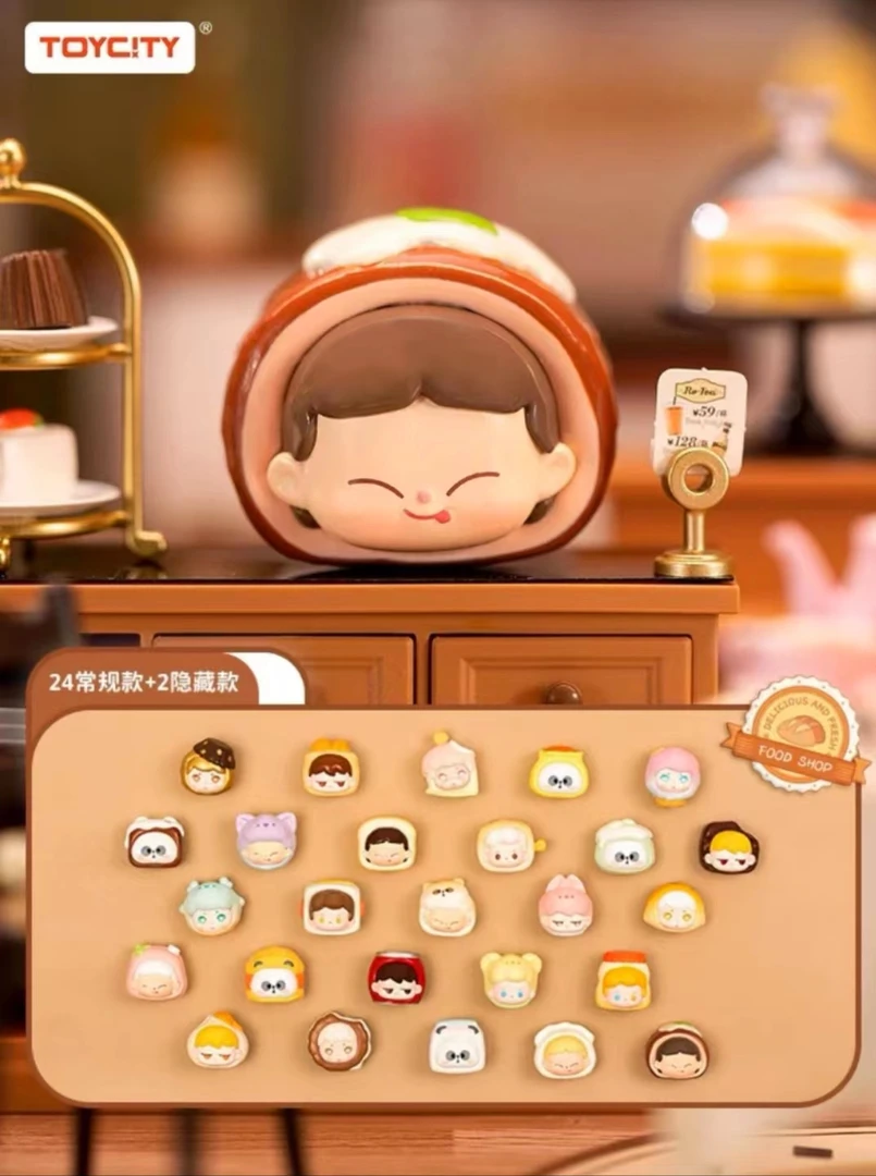 【拆盒】贴贴乐-吃货小铺系列潮流玩具盲盒手办摆件