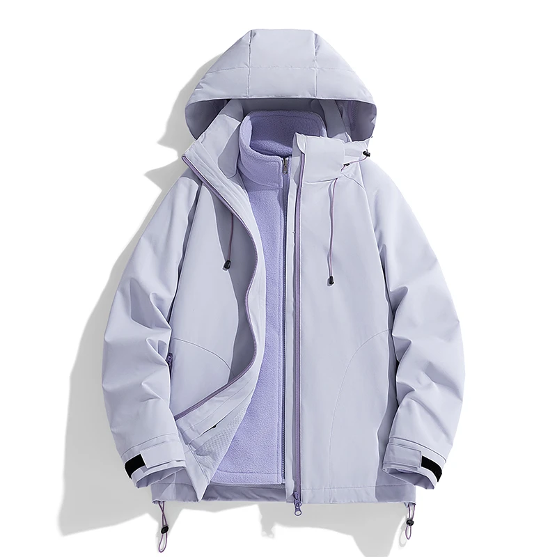 秋冬冲锋衣三合一多巴潮流男女同款秋冬户外宽松登山防水防风外套