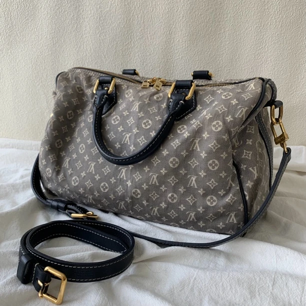 95新 LouisVuitton/路易威登 复古丹宁牛仔speedy30手提波士顿
