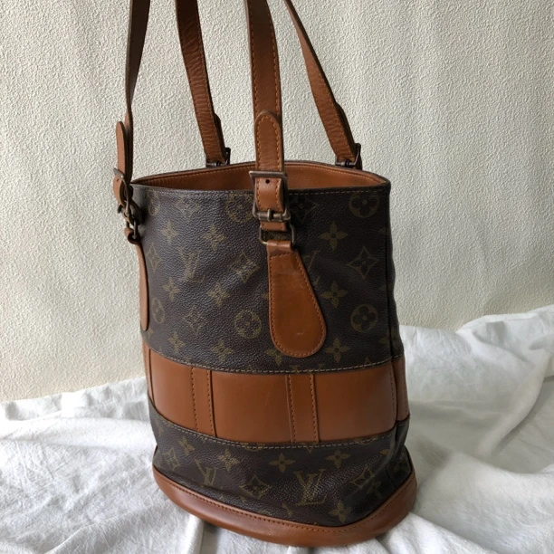 95新 LouisVuitton/路易威登 经典复古老花单肩水桶包北美限定款