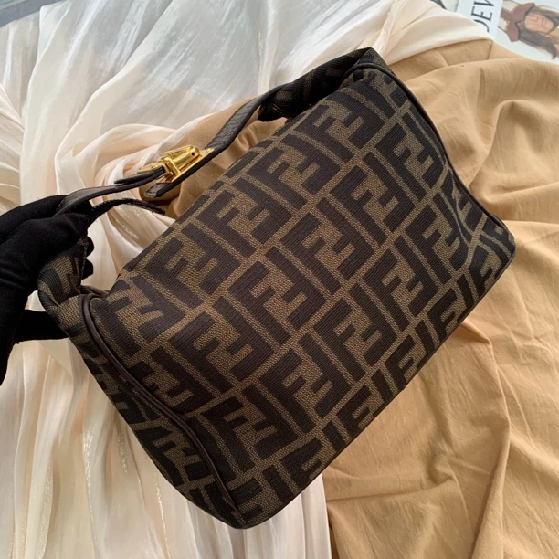 95新 FENDI/芬迪 双F老花手提盒子包