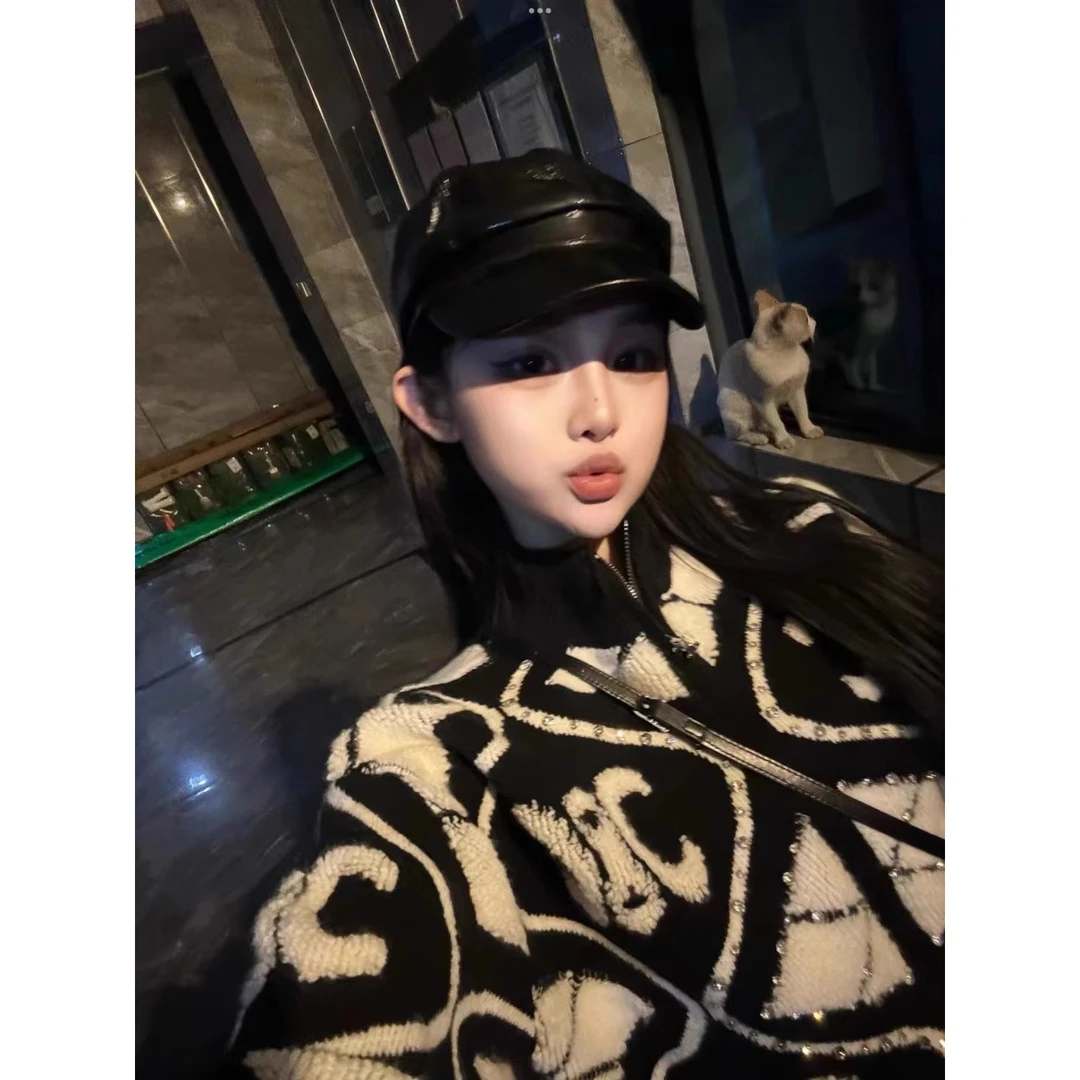 轻奢凯旋门重工钉钻立领毛衣外套女秋冬季高级感别致独特针织开衫