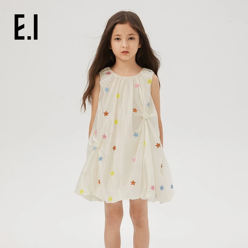 E.I童装女童花苞连衣裙夏装刺绣甜美公主裙D8242886853