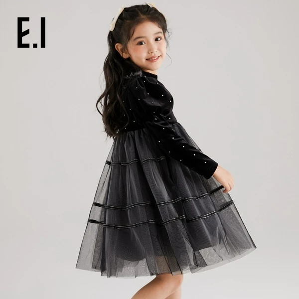 E.I童装女童网纱连衣裙秋装款高定甜美公主裙D8233886717