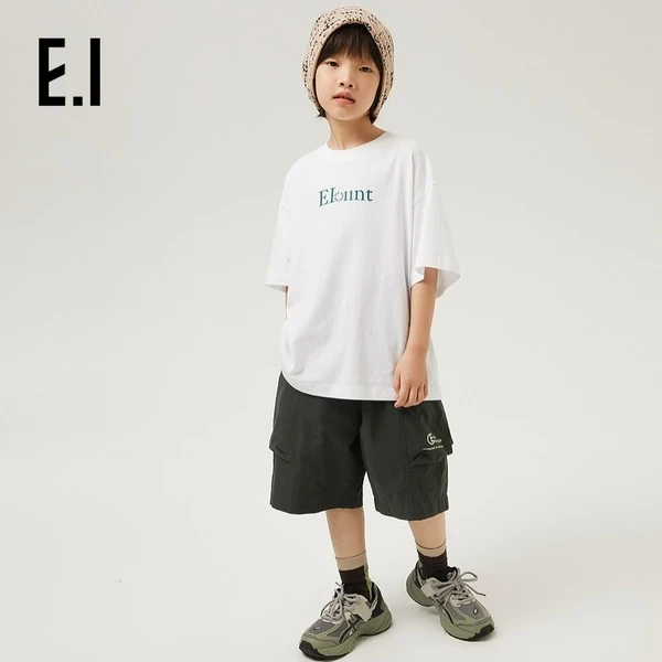 E.I童装男童短袖T恤夏棉宽松潮酷亲子装D8242112180