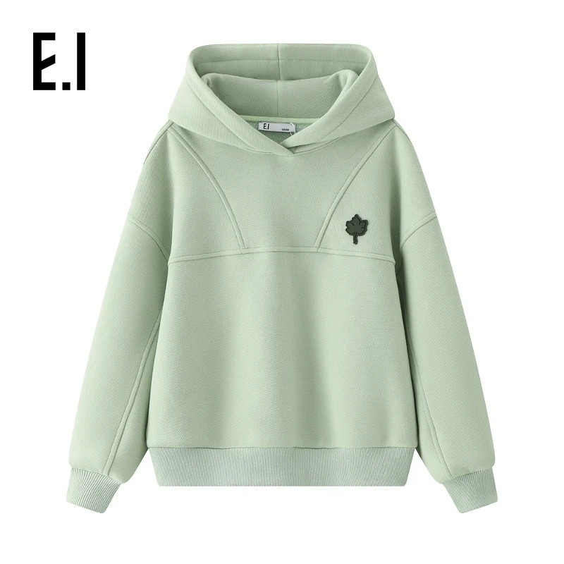 E.I童装儿童加绒卫衣冬装中大童连帽宽松上衣D8234655868
