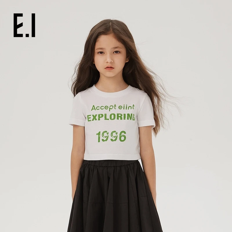 【甜辣t恤系列】E.I童装女童短袖T恤夏装短款假两件D8242662918
