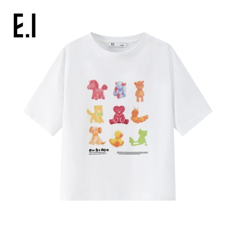 E.I童装儿童短袖T恤夏装卡通印花男女童女孩上衣D8242662996