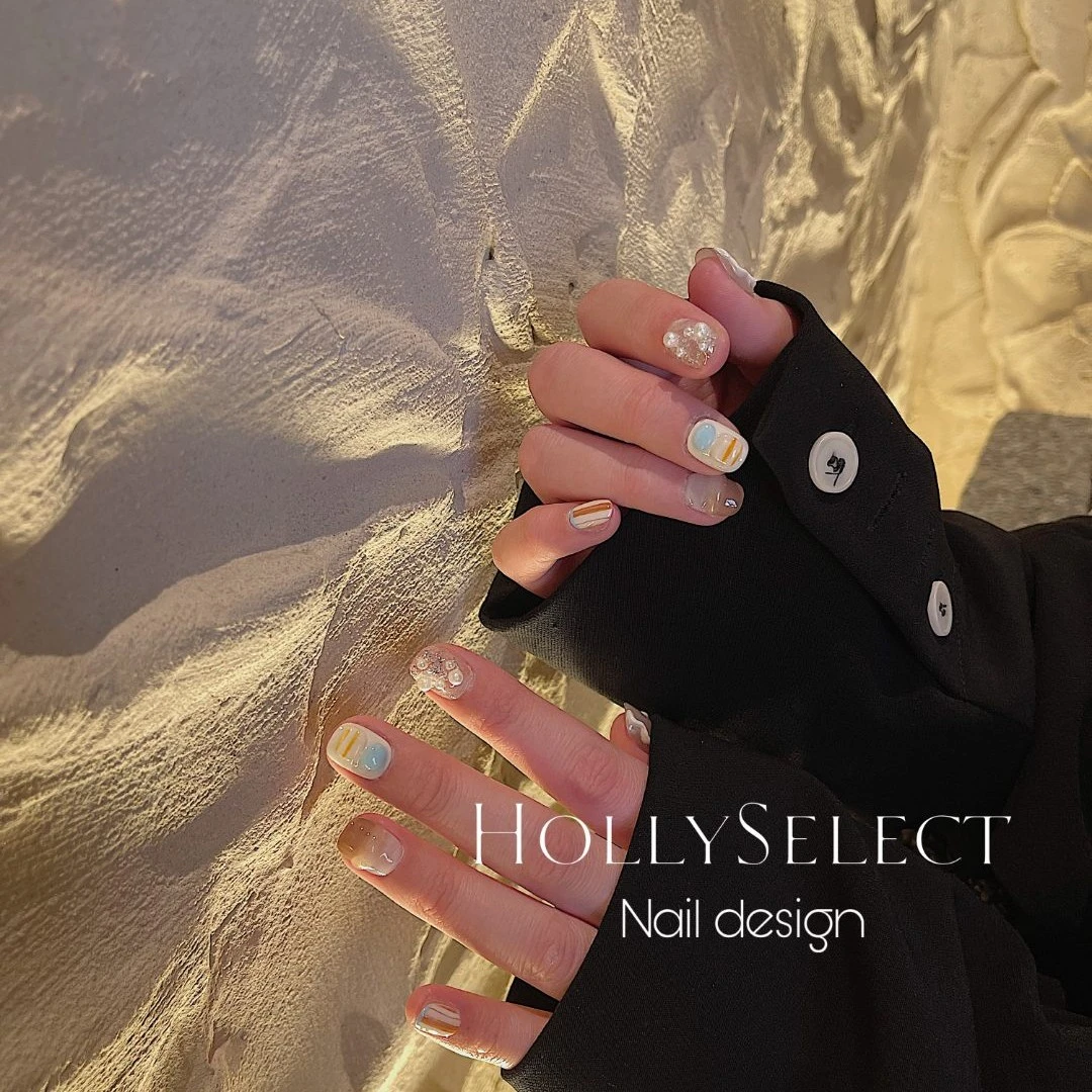 「沐浴spring」HollySelect穿搭甲  优雅钻饰穿戴甲