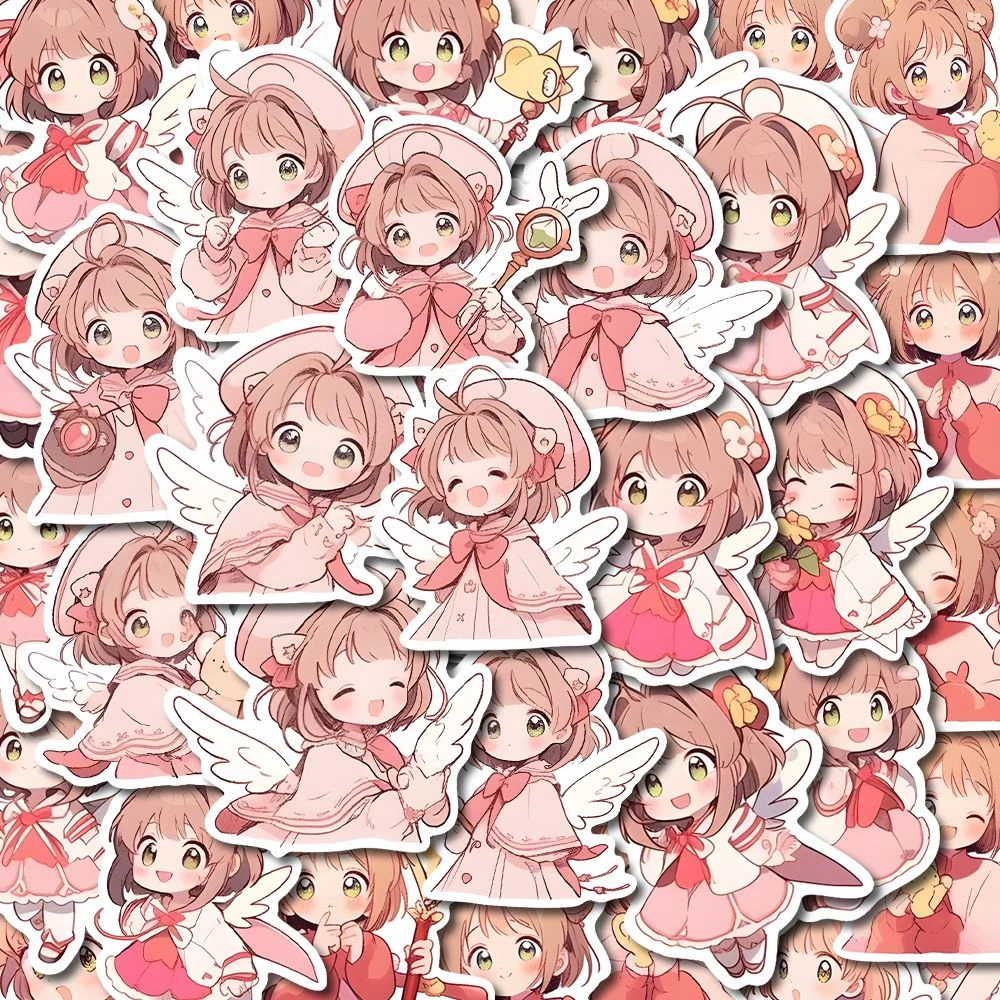 卡通可爱Q版百变小樱贴纸ins风魔卡少女樱diy手机壳头盔贴画防水