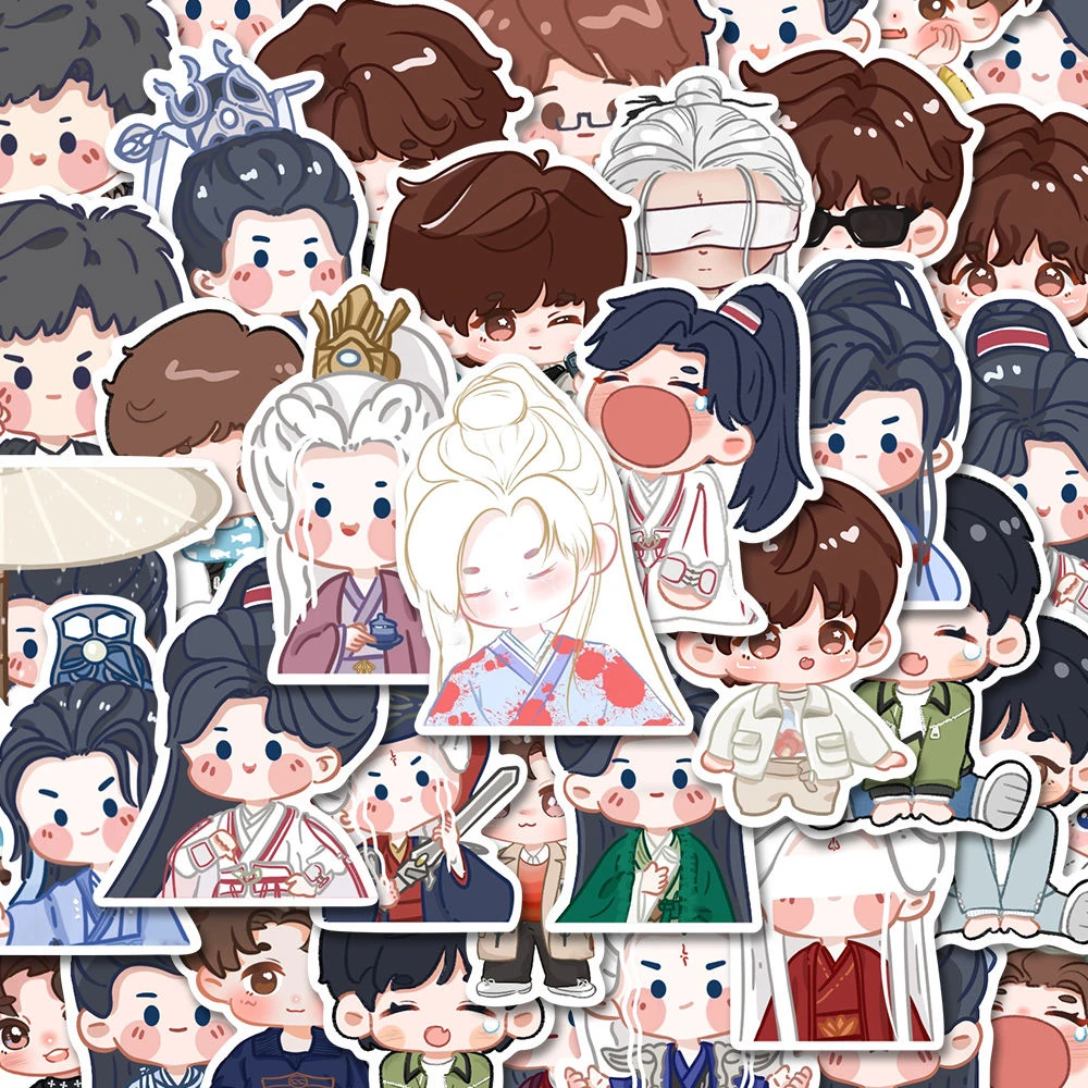 48张可爱Q版成毅李莲花李相夷莲花楼周边贴纸diy手机手账贴画防水