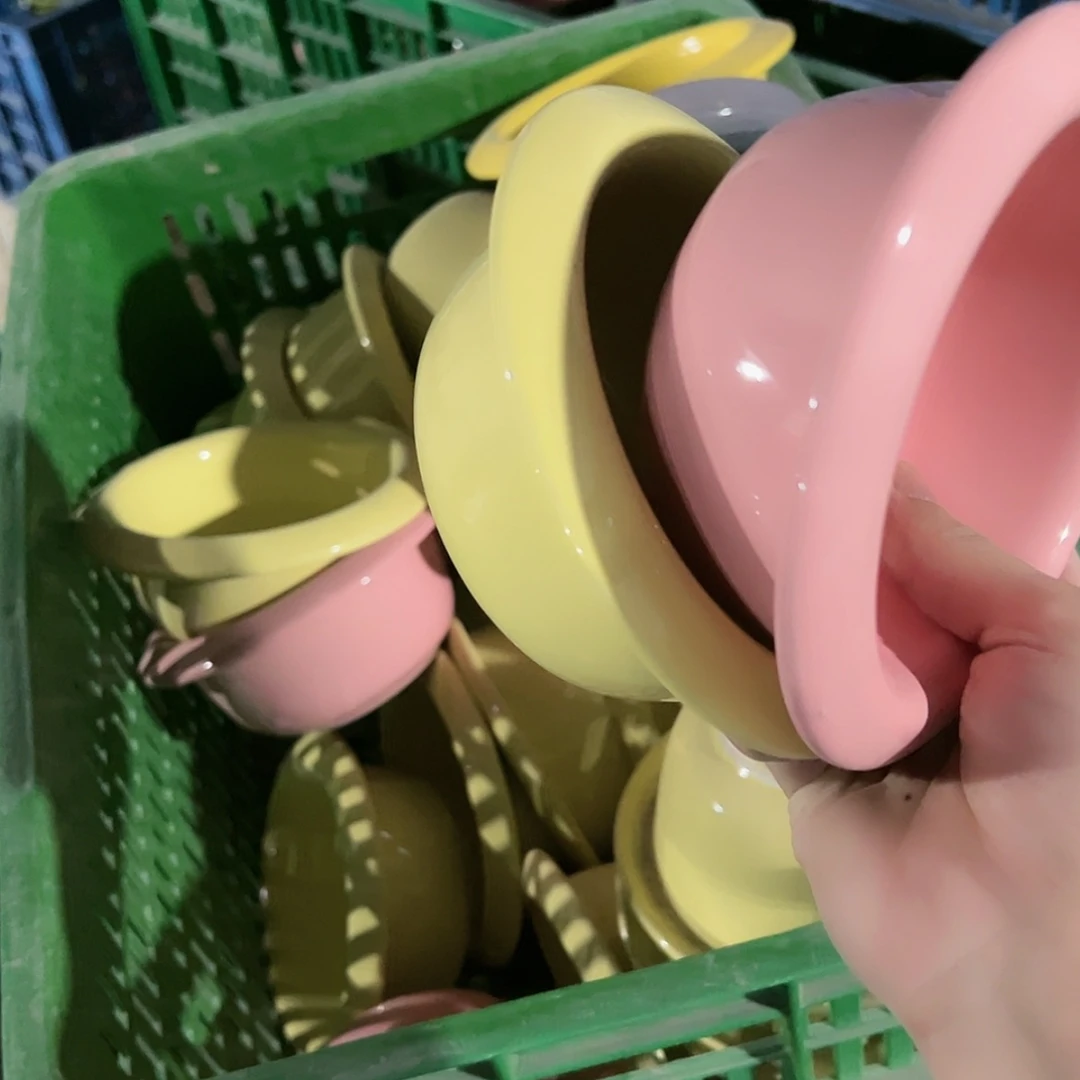 【闪购商品】陶瓷 瑕疵 反口碗 黄➕粉