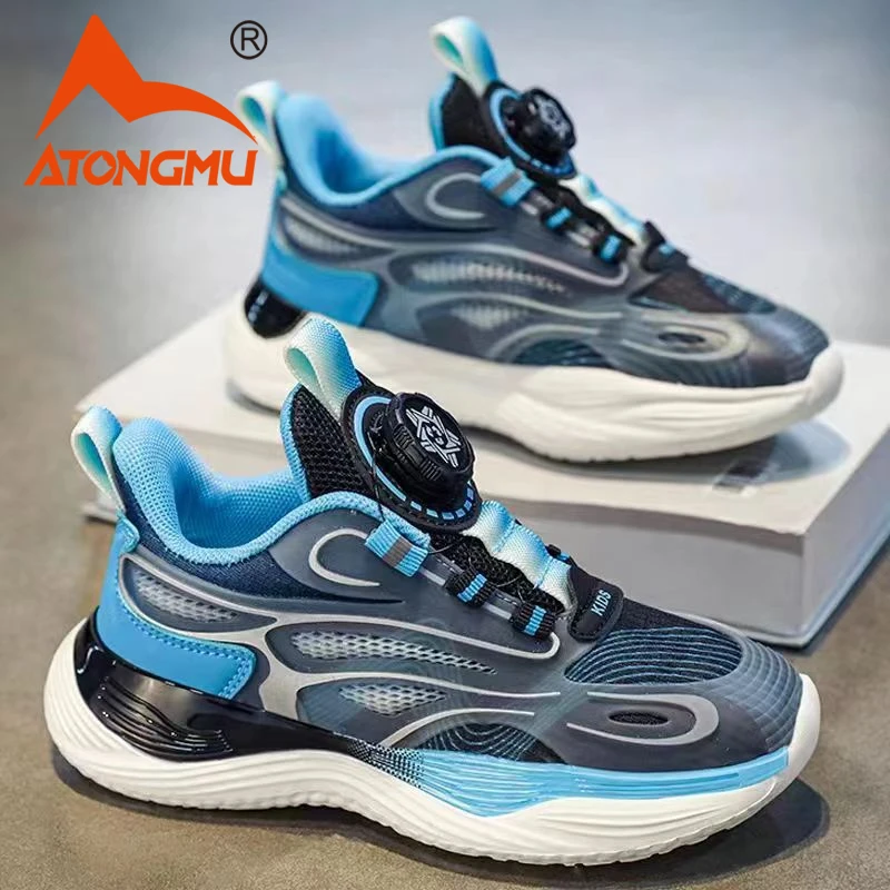 阿童木男童鞋子2024春秋款透气儿童运动鞋中大童旋转扣男孩跑步鞋