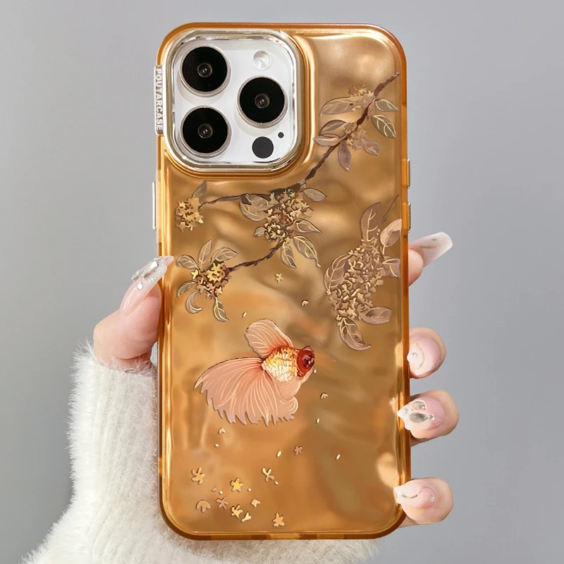 好运锦鲤适用苹果15promax手机壳16pmiPhone14ProMax保护17promax