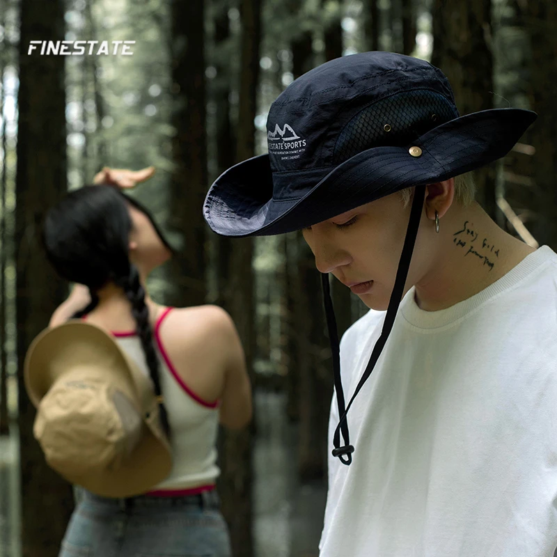 finestate4通风+网眼+透气+排汗+防紫外线登山帽防晒帽太阳帽渔夫