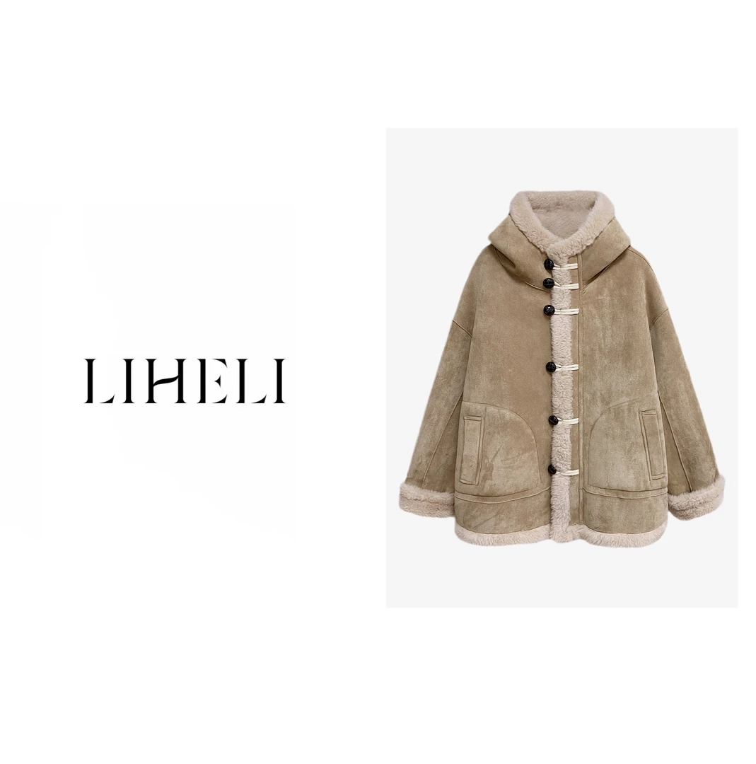 宝儿家 / br**the 520秋冬季美拉德色系复合皮毛一体中长厚外套