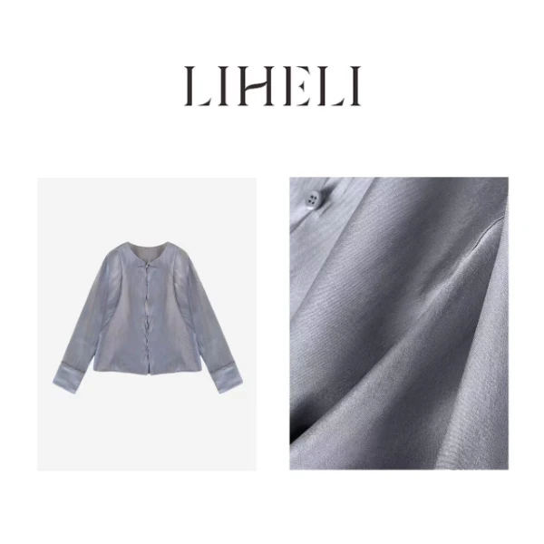 宝儿家-「禅意纱衣」24春新时尚轻奢盘扣新新中式纱感上衣