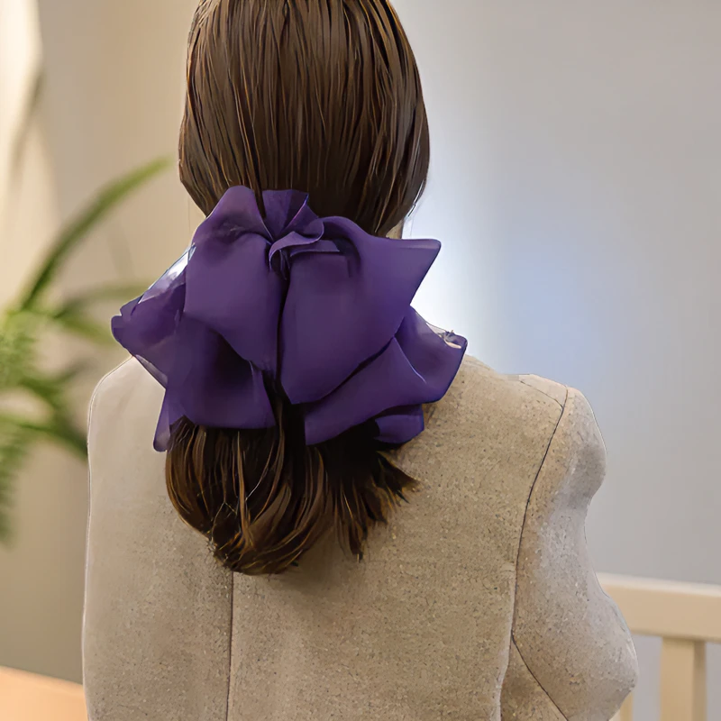 超仙气质大蝴蝶结发夹后脑勺顶夹子弹簧夹韩国发卡头花头饰发饰品
