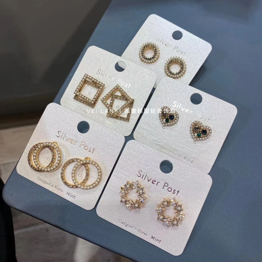 合金耳饰 韩国简约精致耳钉女小众设计感耳饰品气质耳环时尚耳坠