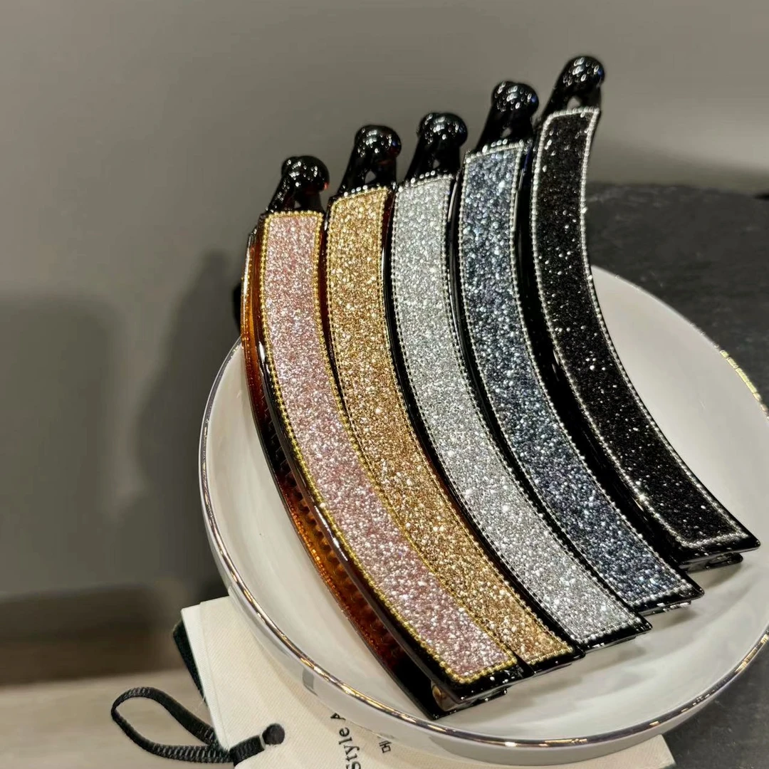 闪亮香蕉夹竖夹马尾发夹女韩国高端扭扭夹子大号发量多高级感头饰