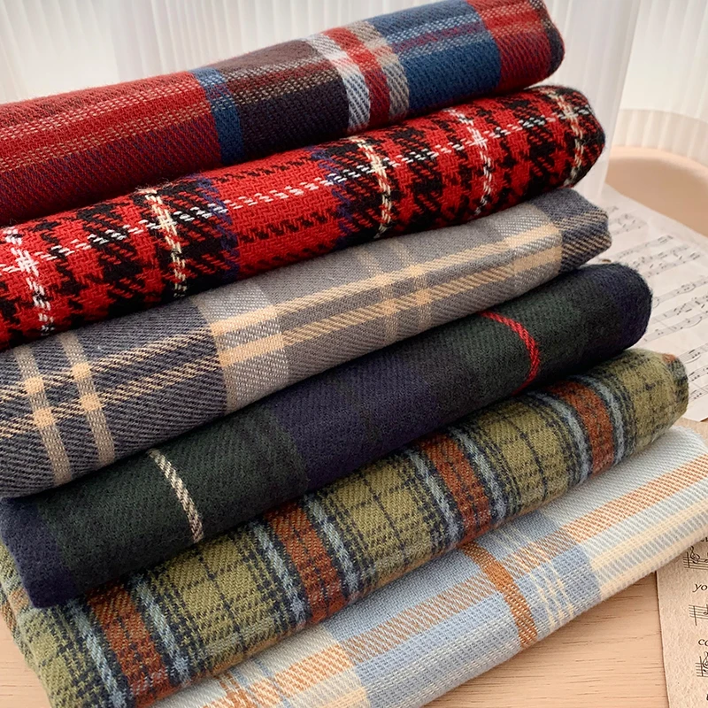 jk围巾搭配西装大衣配套秋冬季条格纹软保暖围巾复古长披肩女