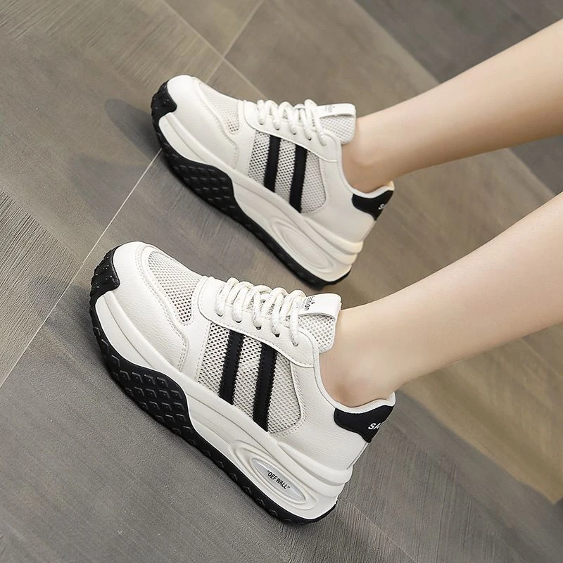 厚底增高阿甘鞋女2024夏季新款网面透气老爹鞋时尚百搭运动休闲鞋