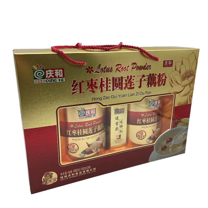 Qing  He/庆和红枣桂圆莲子藕粉660克礼盒装节日送礼