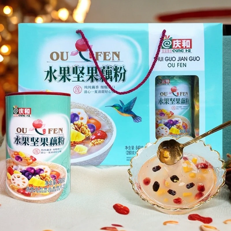 Qing He/庆和水果坚果藕粉营养840克礼盒春节送礼送父母亲戚早餐