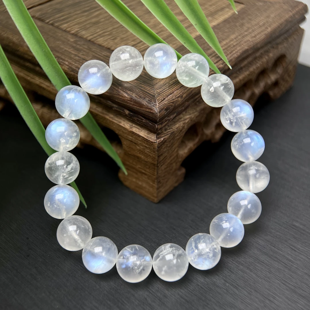 B级蓝月光圆珠单圈手串6-10mm+