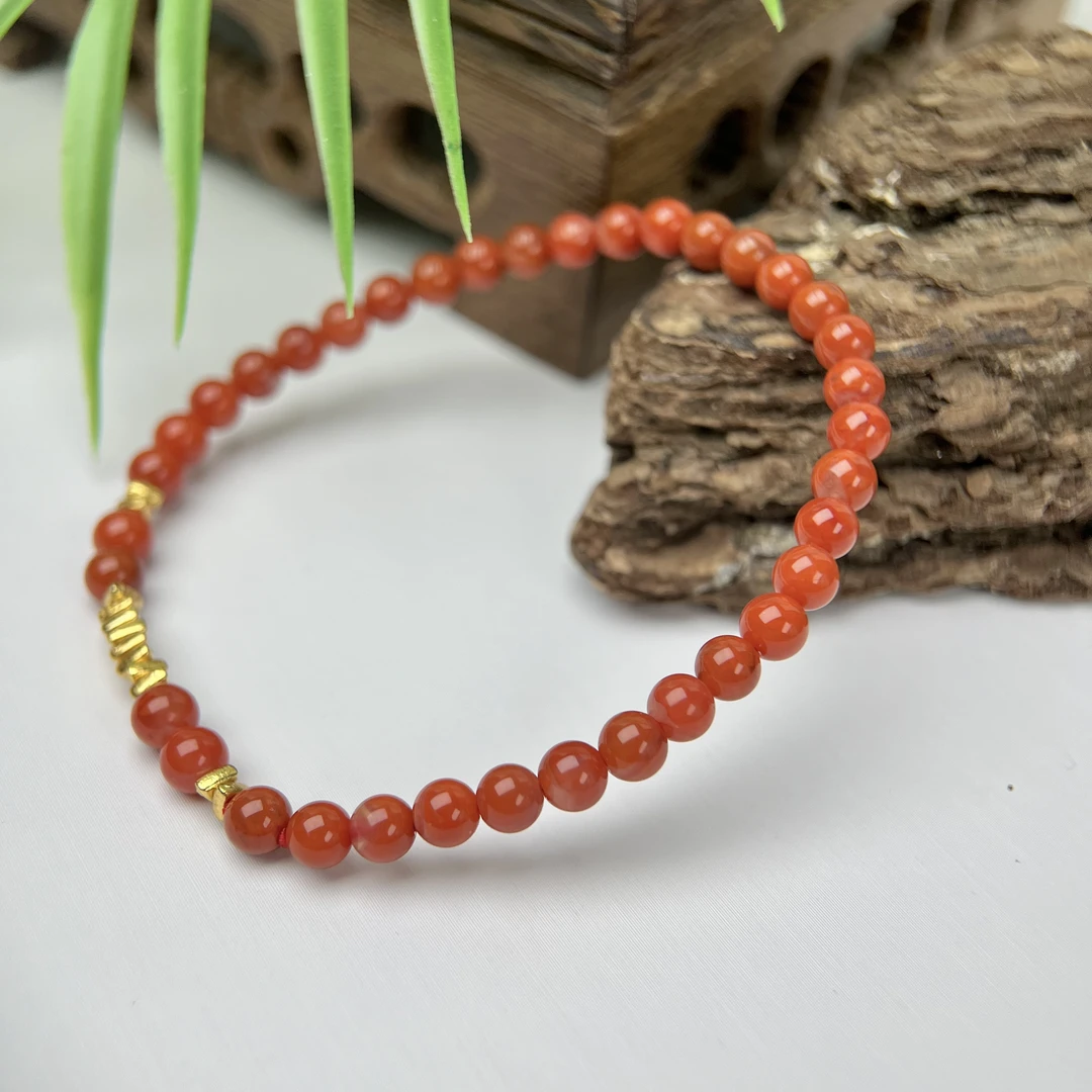 南红碎银几两手串4mm+FX-5204